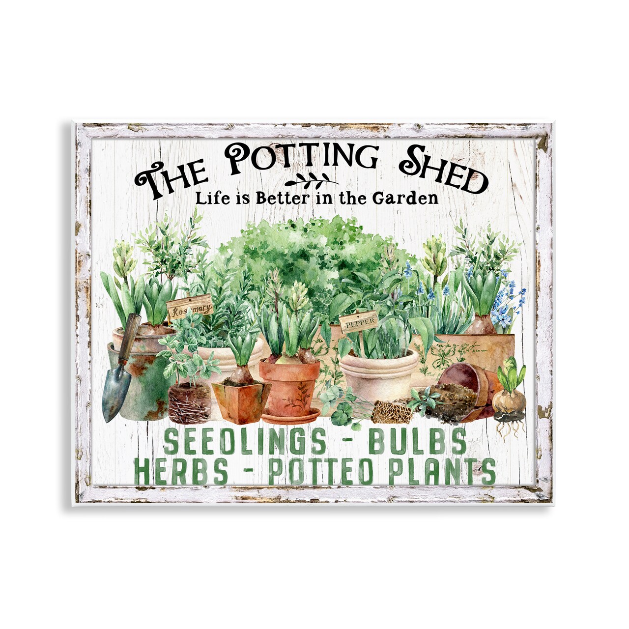 Stupell Industries Farmhouse Potting Shed Wall Plaque Art Design by Creatif Belle